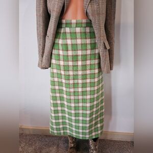 Green Maxi Skirt Wool w. Lining Sz. Medium